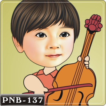 男生人像Q版漫畫 PNB-137 大提琴手Q版畫